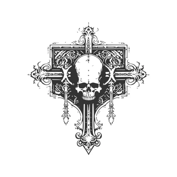 Αλήθεια Templar Vintage Λογότυπο Γραμμή Τέχνης Έννοια Μαύρο Και Άσπρο — Διανυσματικό Αρχείο