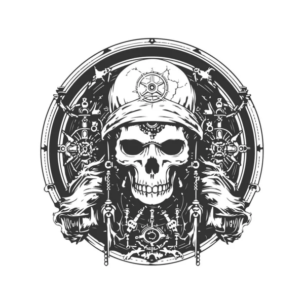 Xenolabyrinth Alchymista Disentu Vintage Logo Line Art Koncept Černá Bílá — Stockový vektor