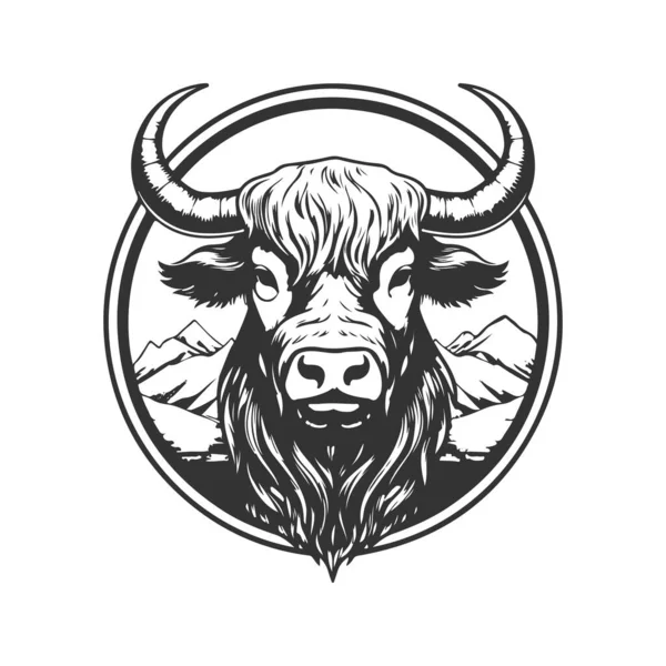 Винтажный Логотип Линия Художественная Концепция Черно Белый Цвет Ручной Рисунок — стоковый вектор