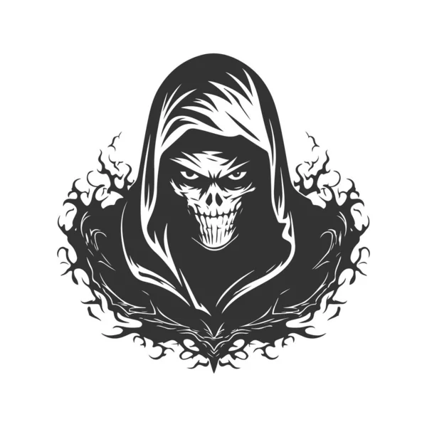 Doom Arcanist Hněvu Božství Vintage Logo Linie Umění Koncept Černá — Stockový vektor