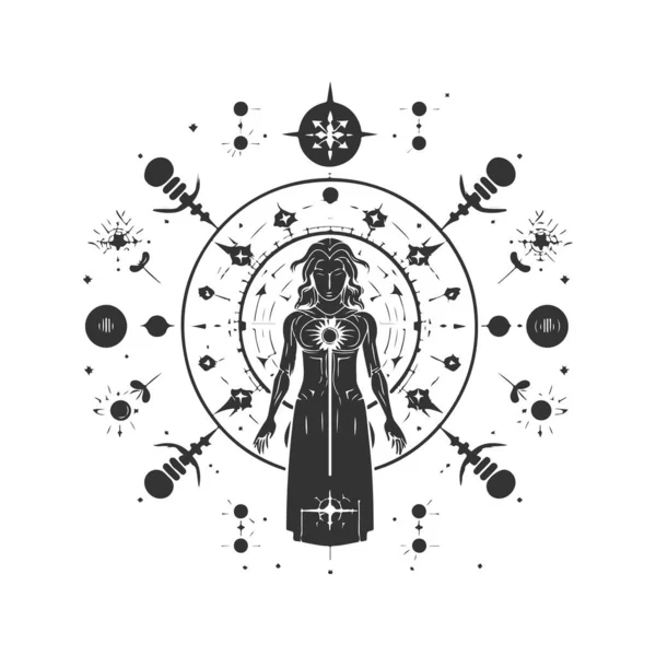 Multitachyscholar Вечности Винтажный Логотип Линия Художественное Понятие Черно Белый Цвет — стоковый вектор