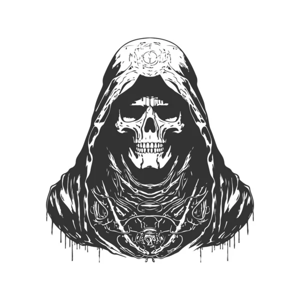 Mobius Лич Света Печали Винтажный Логотип Линии Художественной Концепции Черно — стоковый вектор