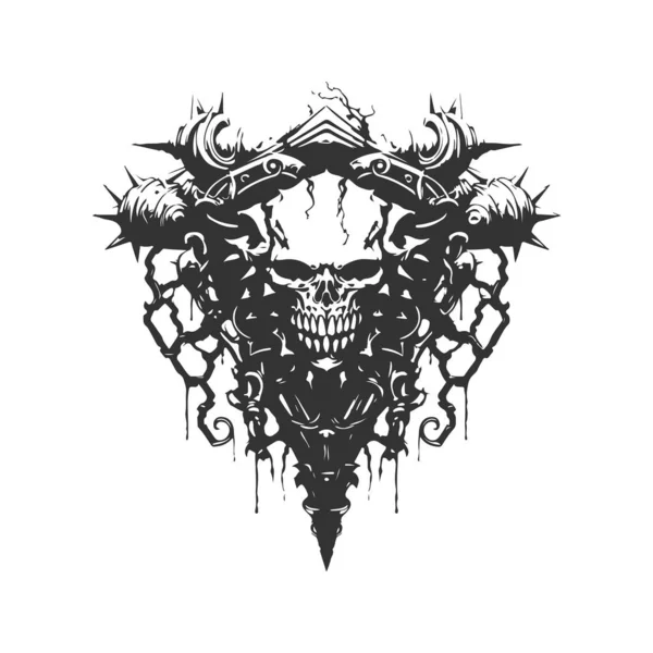 腐敗の夜血詩 ヴィンテージのロゴラインアートコンセプト黒と白の色 手描きイラスト — ストックベクタ