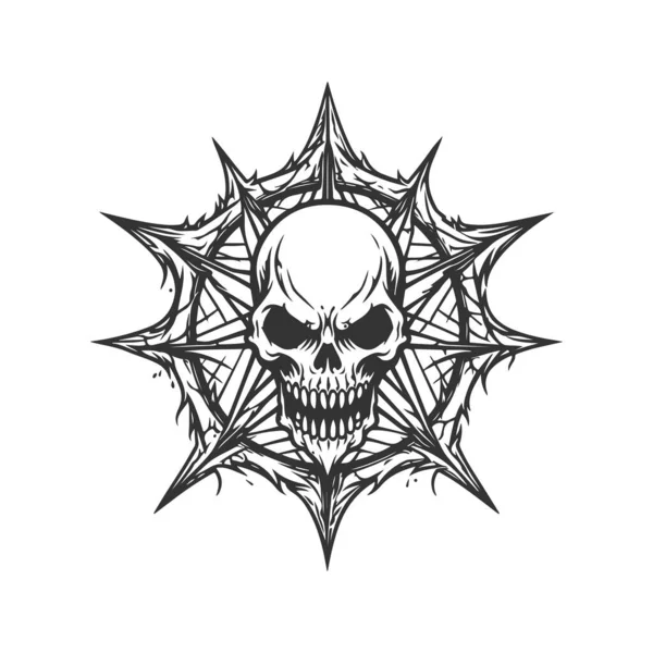 Pentagram Darebák Vintage Logo Line Art Koncept Černá Bílá Barva — Stockový vektor