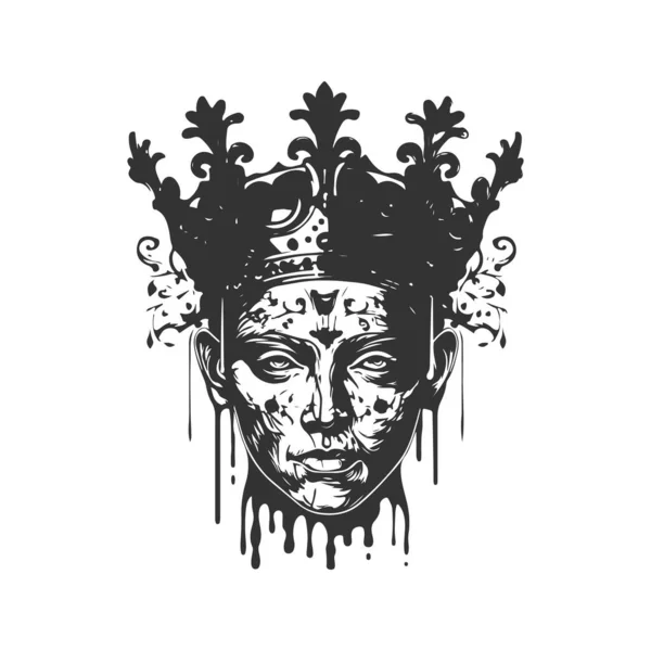 Принц Кривавого Шоку Вінтажний Логотип Лінії Мистецтва Концепція Чорно Білого — стоковий вектор