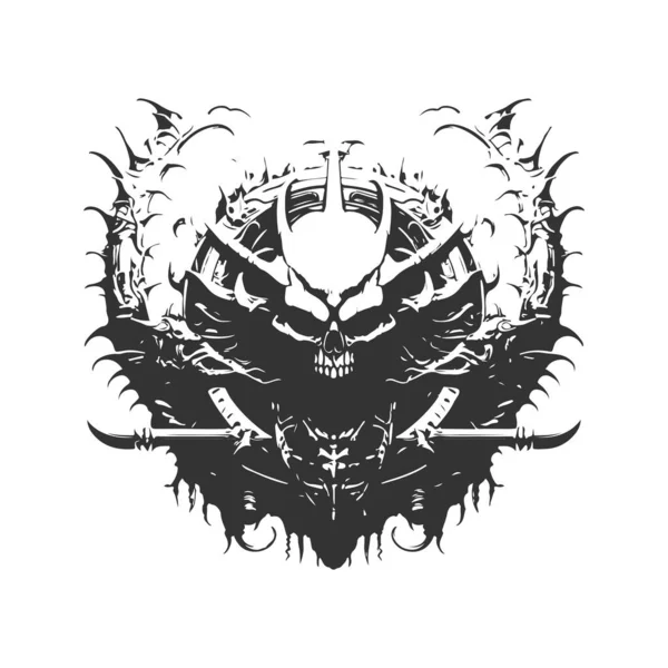 Телехранитель Хаоса Винтажный Логотип Линия Художественная Концепция Черно Белый Цвет — стоковый вектор