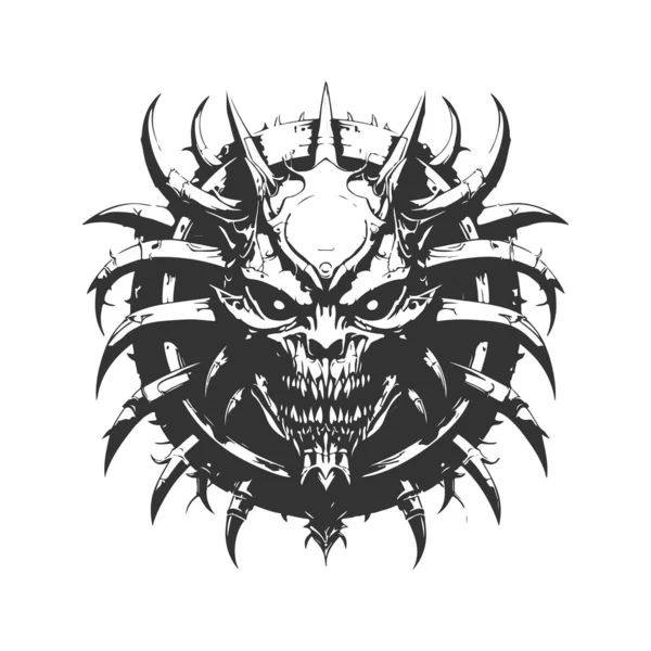 Teleguardian Chaos Vintage Logo Line Art Concept Noir Blanc Illustration — Image vectorielle