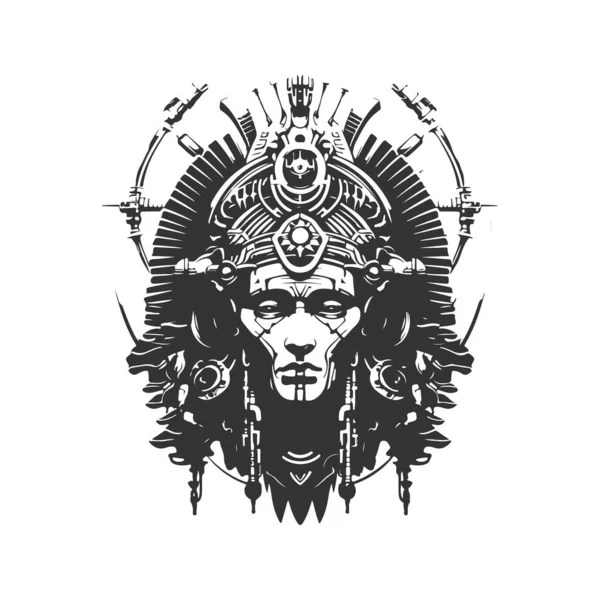 Ancien Steampunk Égypte Vintage Logo Ligne Art Concept Noir Blanc — Image vectorielle