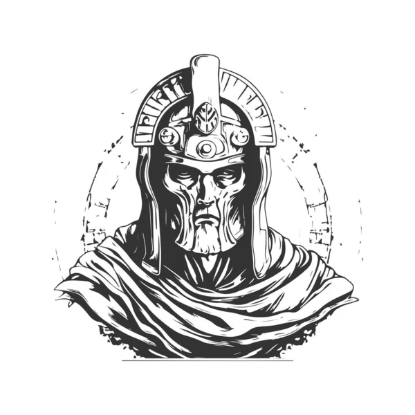 Ancient Olympian Heroes Wearing Hoodie Vintage Logo Line Art Concept — Stock Vector