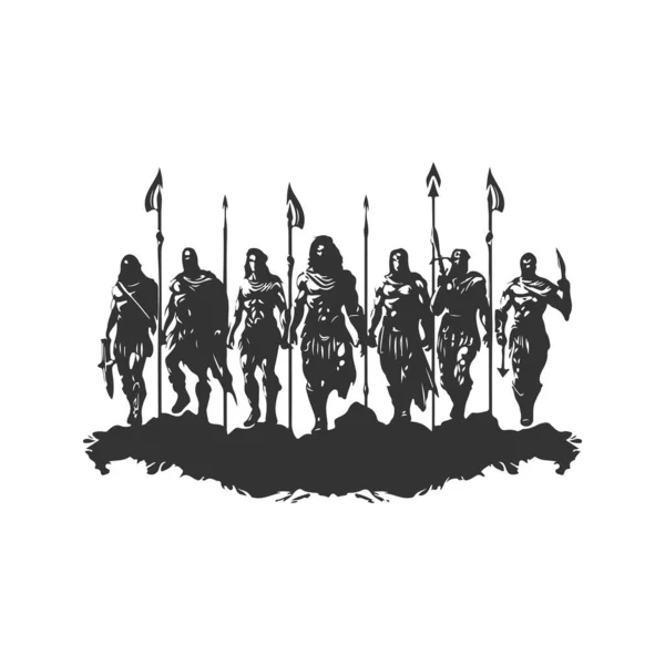 Starożytnych Bohaterów Olimpijskich Vintage Logo Linii Koncepcji Sztuki Czarno Biały — Wektor stockowy