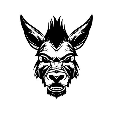 Kızgın eşek, klasik el yapımı illüstrasyon