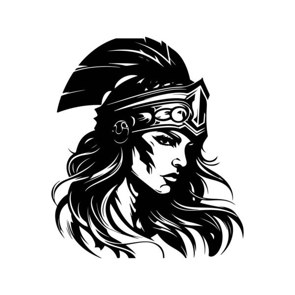 angry athena, vintage hand drawn illustration