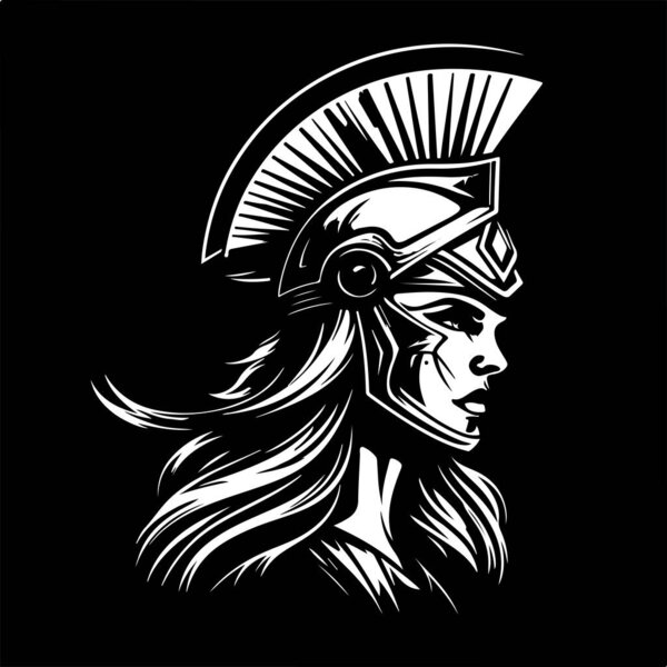 angry athena, vintage hand drawn illustration