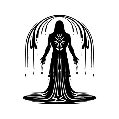 water acolyte, vintage hand drawn illustration clipart