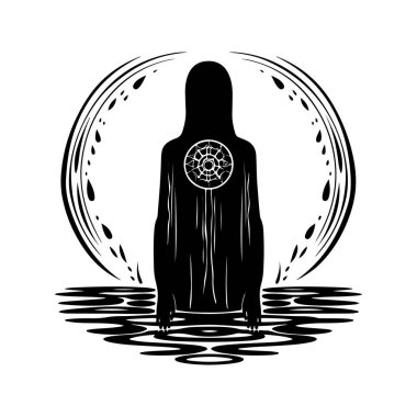 su yardımcılığı, klasik el çizimi illüstrasyon