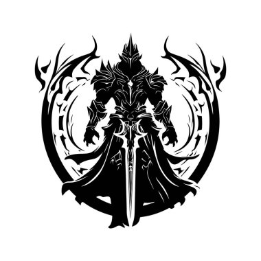 Şeytani rüzgar şövalyesi, klasik el çizimi.