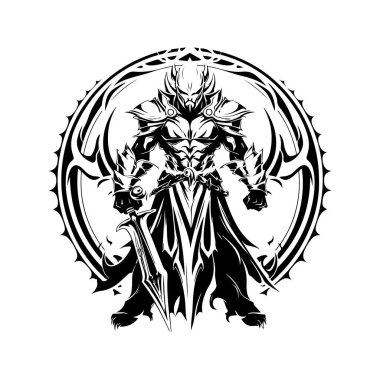 Şeytani rüzgar şövalyesi, klasik el çizimi.