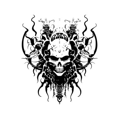 Kabus ve çekişme, klasik el yapımı çizimler.