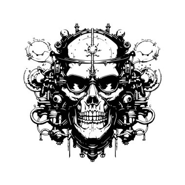 Yapay intikam ve delilik, klasik el yapımı illüstrasyon