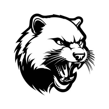 Kızgın ermin, klasik el yapımı illüstrasyon