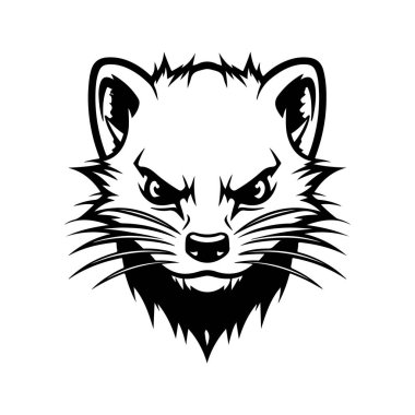 Kızgın ermin, klasik el yapımı illüstrasyon