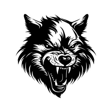 Kızgın çakal, klasik el yapımı illüstrasyon