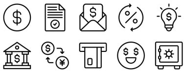 bankacılık satırı biçim simgesi koleksiyonu