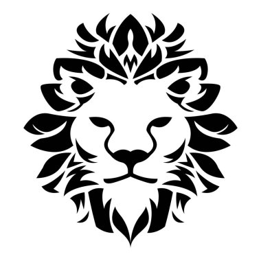 Basit soyut aslan başı logo vektör simgesi çizimi