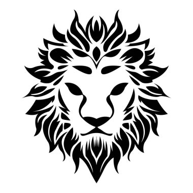 Basit soyut aslan başı logo vektör simgesi çizimi