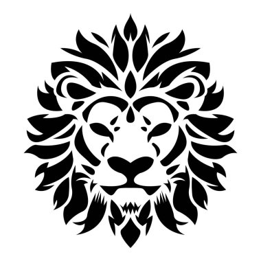 Basit soyut aslan başı logo vektör simgesi çizimi