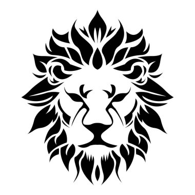 Basit soyut aslan başı logo vektör simgesi çizimi