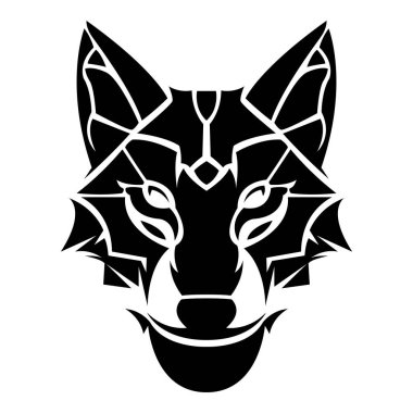 Basit soyut kurt başı logo vektör simgesi çizimi