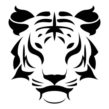 Basit soyut kaplan başı logo vektör simgesi çizimi