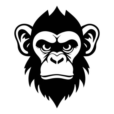 vahşi maymun ikonik logo vektör çizimi