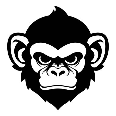 vahşi maymun ikonik logo vektör çizimi