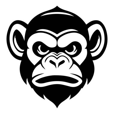 vahşi maymun ikonik logo vektör çizimi