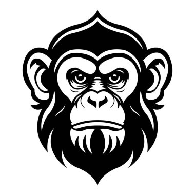vahşi maymun ikonik logo vektör çizimi
