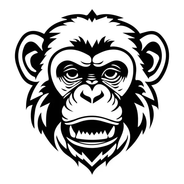 vahşi maymun ikonik logo vektör çizimi