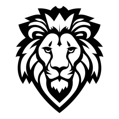vahşi aslan ikonik logo vektör çizimi