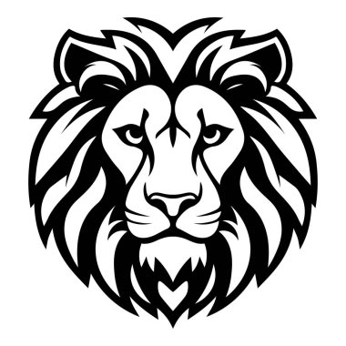 vahşi aslan ikonik logo vektör çizimi