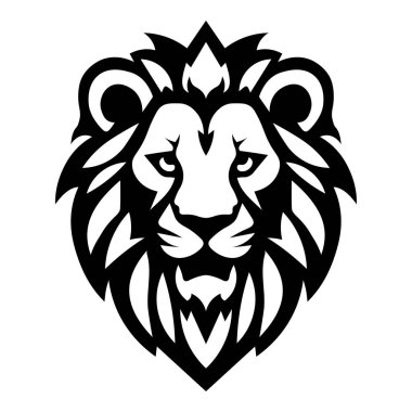 vahşi aslan ikonik logo vektör çizimi