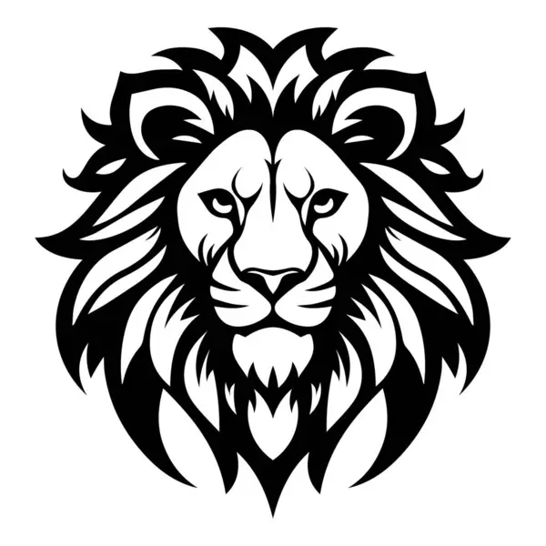 vahşi aslan ikonik logo vektör çizimi
