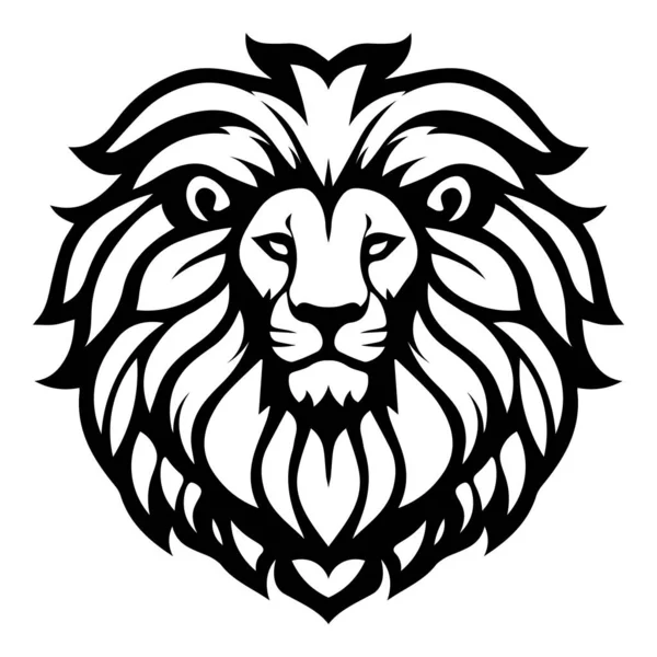 vahşi aslan ikonik logo vektör çizimi