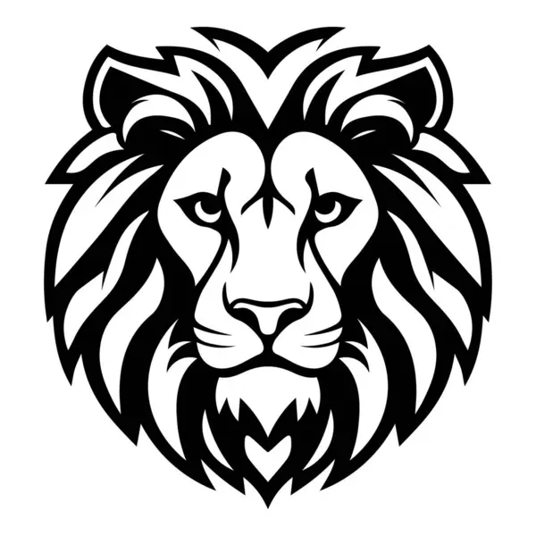 vahşi aslan ikonik logo vektör çizimi