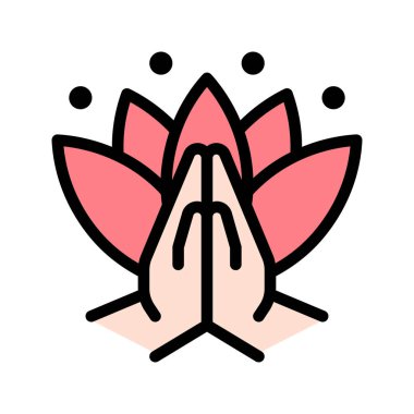 Düz Çizgisel Renk Biçiminde Meditasyon Simgesi Serene Design