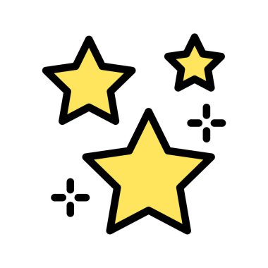 Düz Çizgi Renk Biçiminde Yıldızlar Simgesi Yıldız Tasarımı