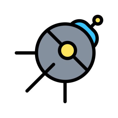 Düz Çizgi Renk Biçiminde Uzay Aracı Simgesi Yenilikçi Tasarımı