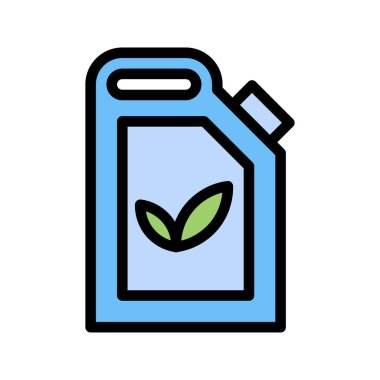 Düz Çizgi Rengi Biçiminde Biyoyakıt Simgesi Sürdürülebilir Tasarımı