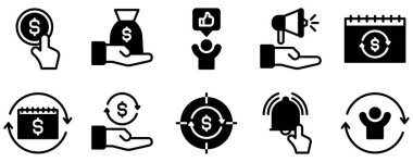 Üyelik İş Modeli Simgesi Yinelenen Gelir için Dinamik Katı Biçim Koleksiyonunu Ayarla