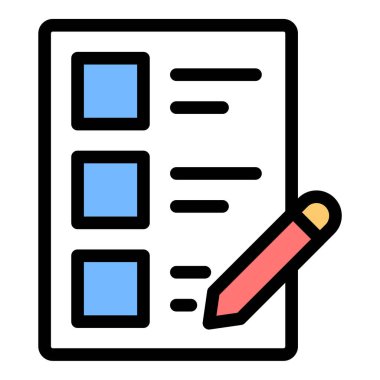 Düz Satır Renk Biçiminde Sınav Simgesi Değerlendirme Tasarımı